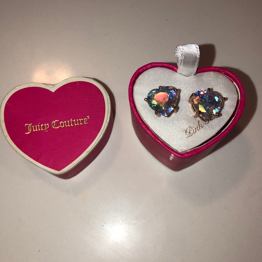 Juicy Couture heart stud earrings